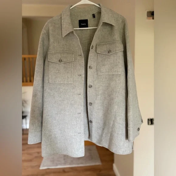 Theory Wool Shacket - Picture 1 of 6